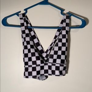 Checkered bathing suit top/ bralette